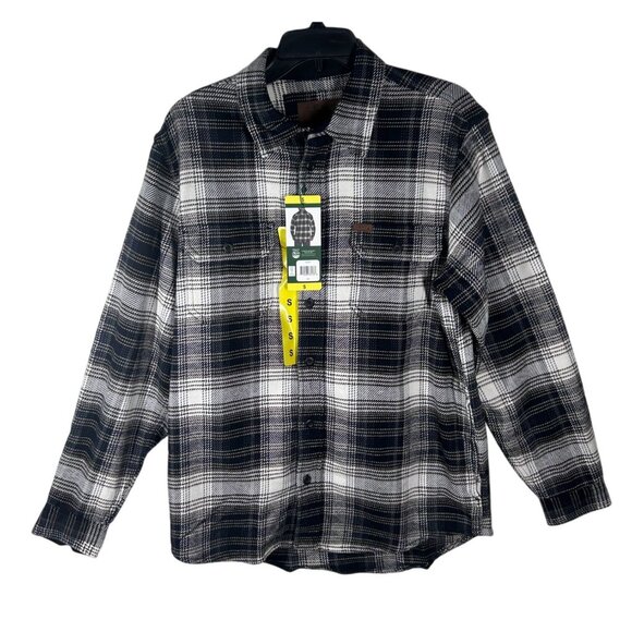 Orvis Long Sleeve Flannel Shirt Men's Size Small Plaid Black/White New With Tags - Picture 1 of 10